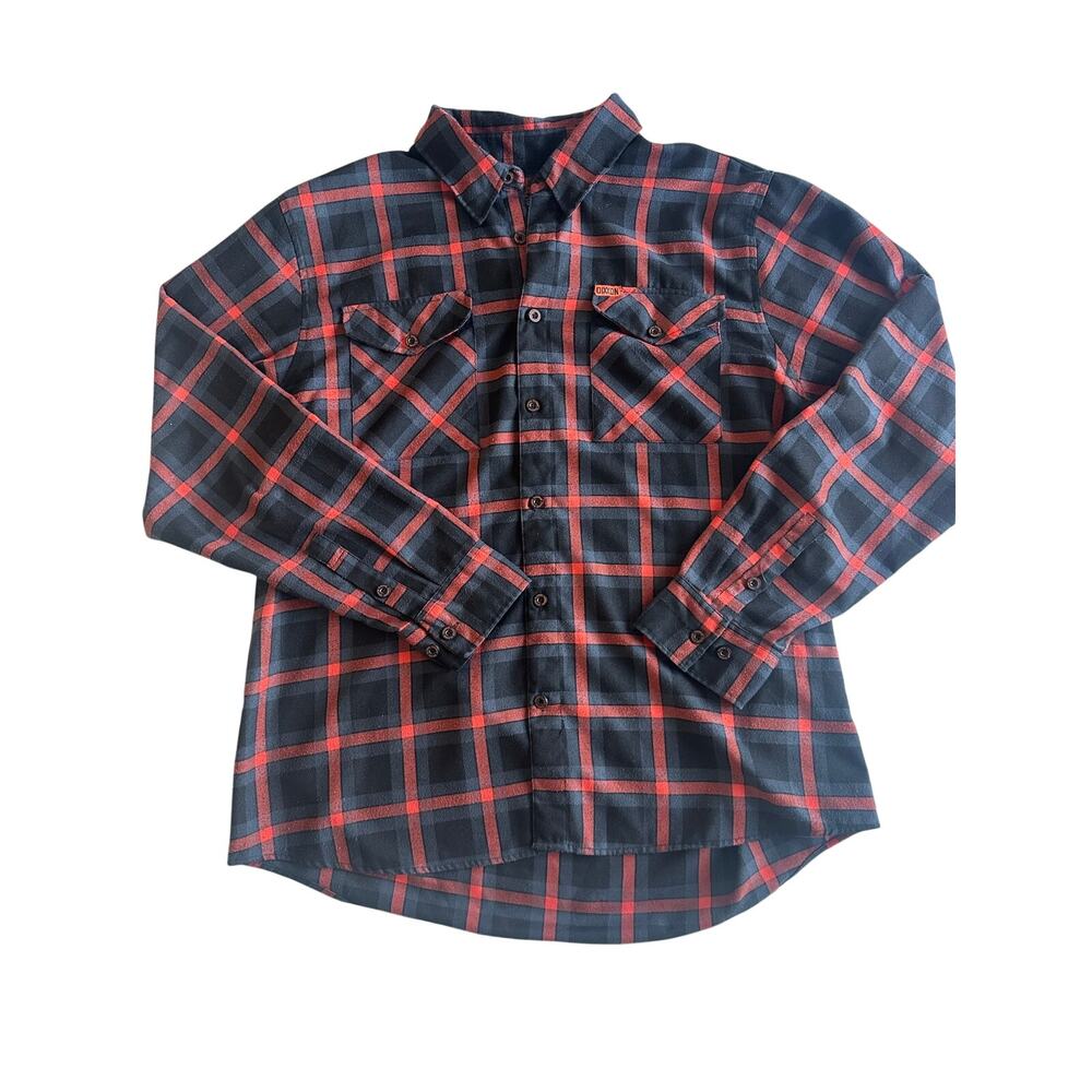 Dixxon Flannel Co. Black & Orange Plaid Long Sleeve Button Front Shirt Men's 2XL